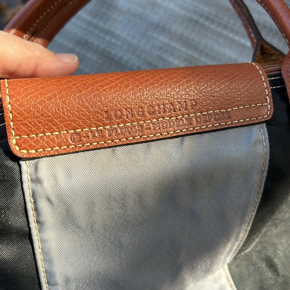 LONGCHAMP BLACK GRAY BROWN TOTE - Picture 11 of 13